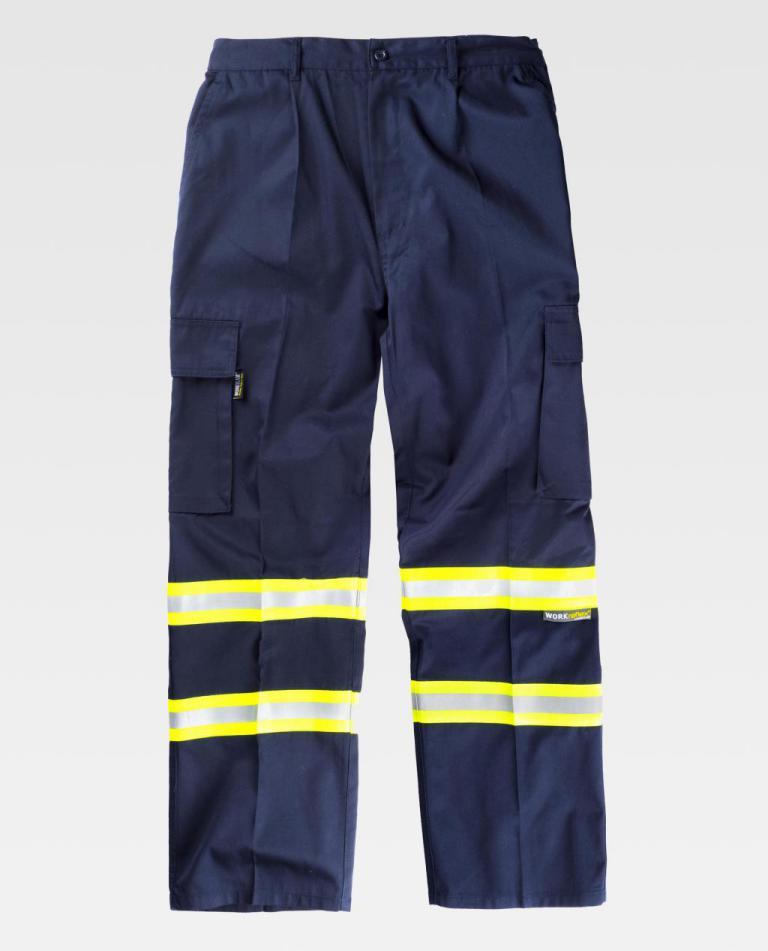 Pantalón Workteam B1436 Marino / Amarillo Flúor