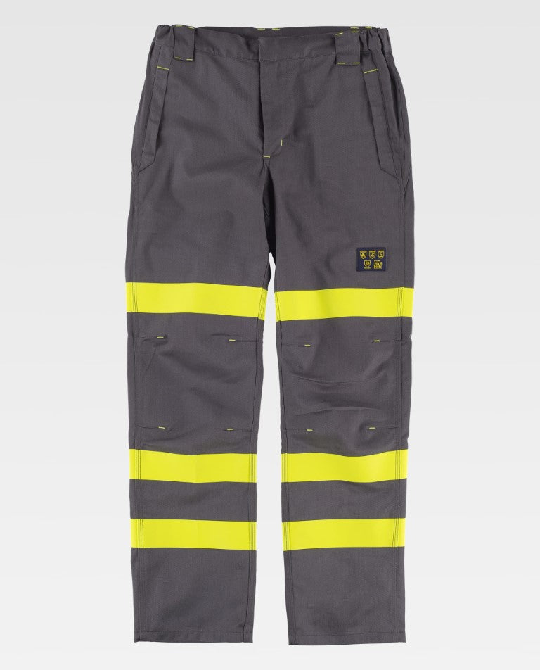 Pantalón Workteam B1496 Gris / Amarillo Flúor