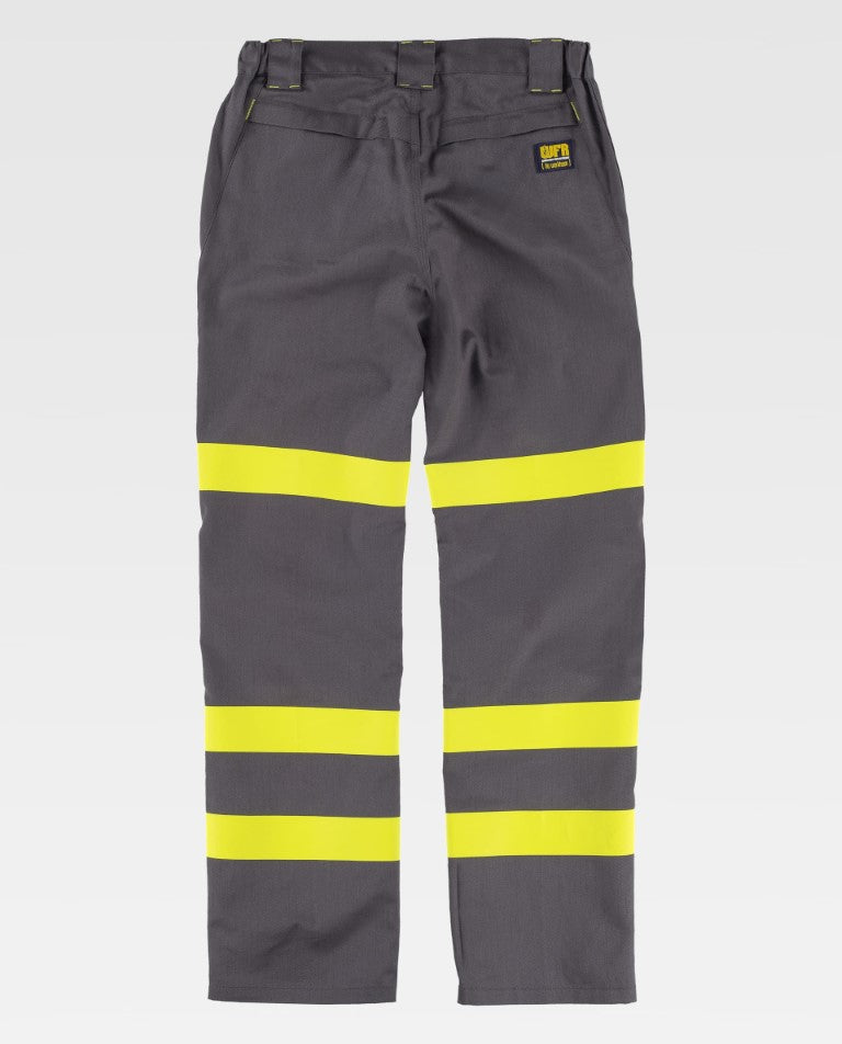 Pantalón Workteam B1496 Gris / Amarillo Flúor