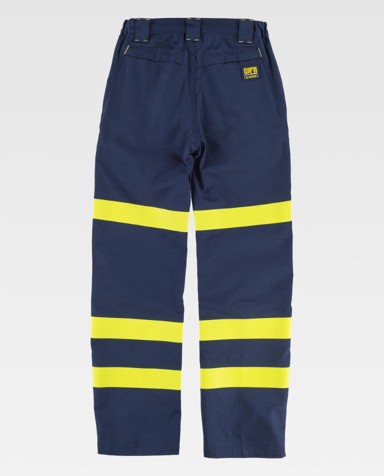 Pantalón Workteam B1496 Marino / Amarillo Flúor