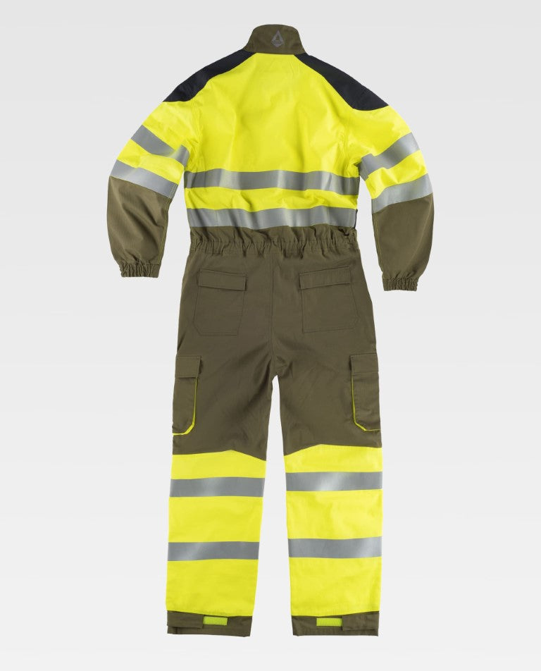 Buzo Workteam B5081 Verde Kaki / Amarillo AV / Gris Oscuro