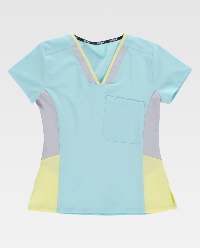 Casaca Workteam B6951 Turquesa Claro / Gris Claro / Amarillo Claro