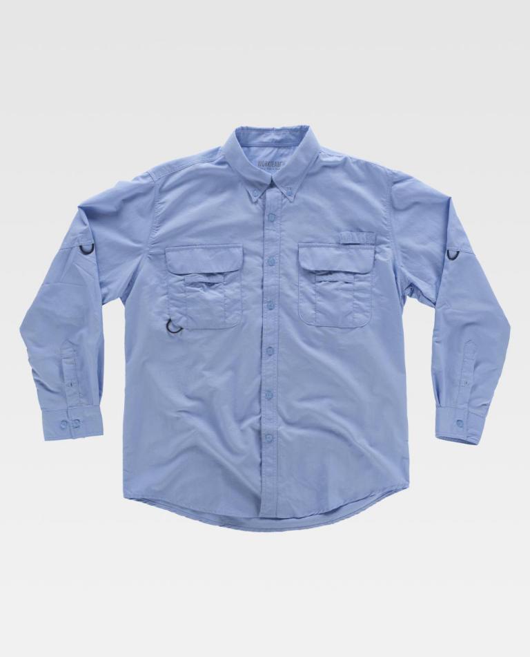 Camisa Workteam B8500 Celeste