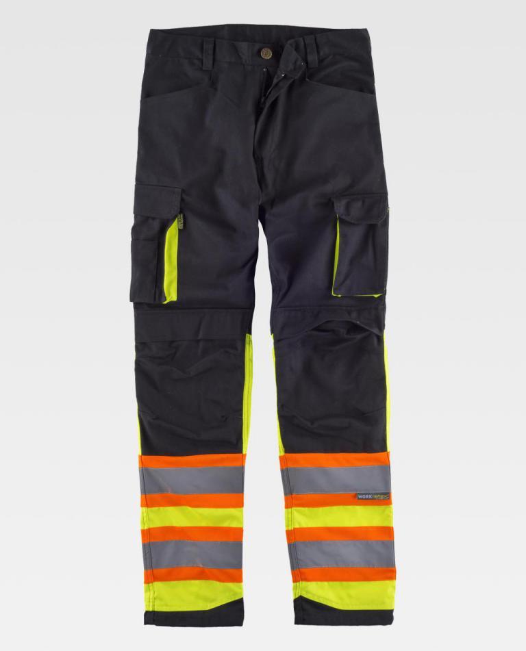 Pantalón Workteam C2618 Negro / Amarillo Flúor