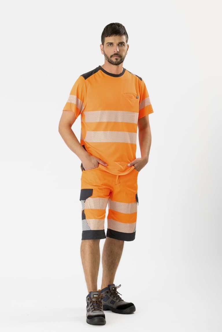 Bermuda Workteam C2705 Naranja AV / Gris Oscuro