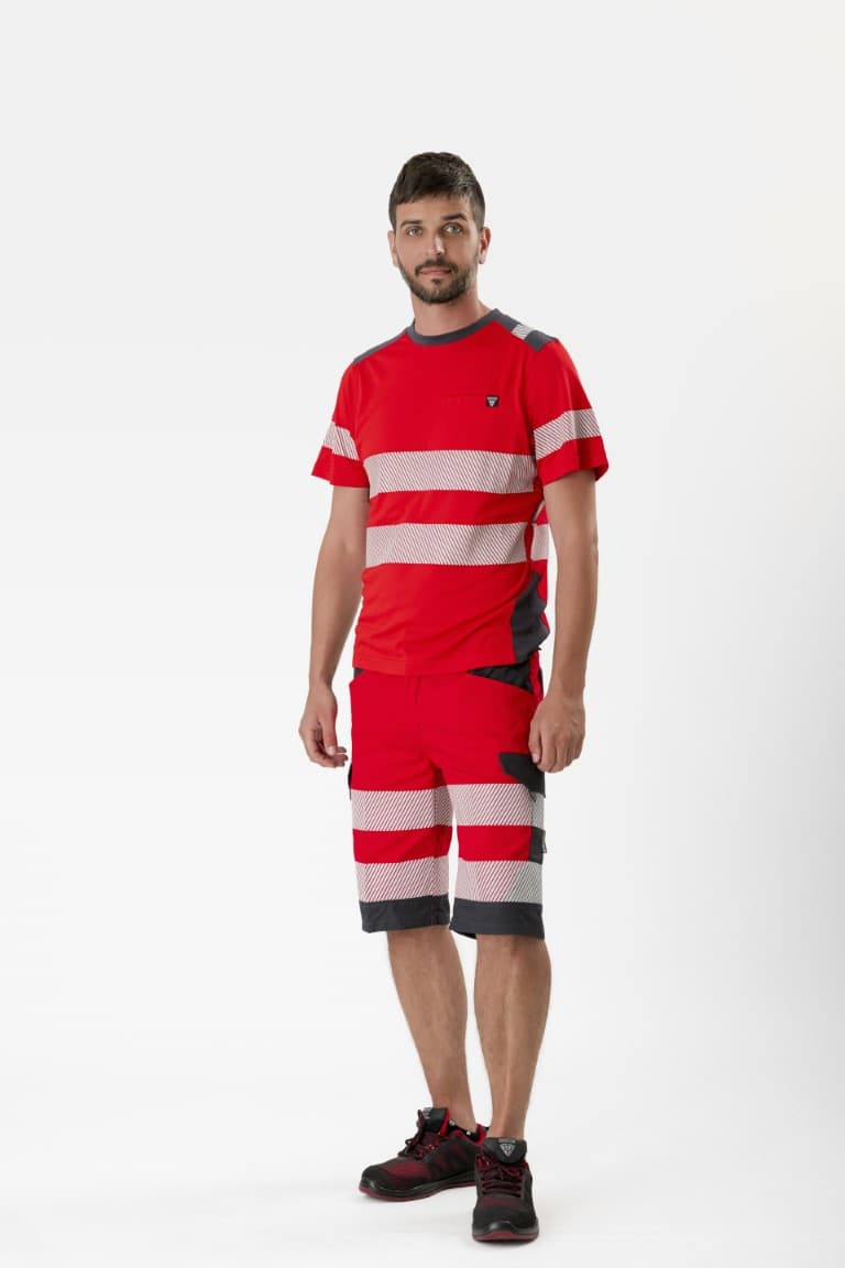 Bermuda Workteam C2706 Rojo / Gris Oscuro