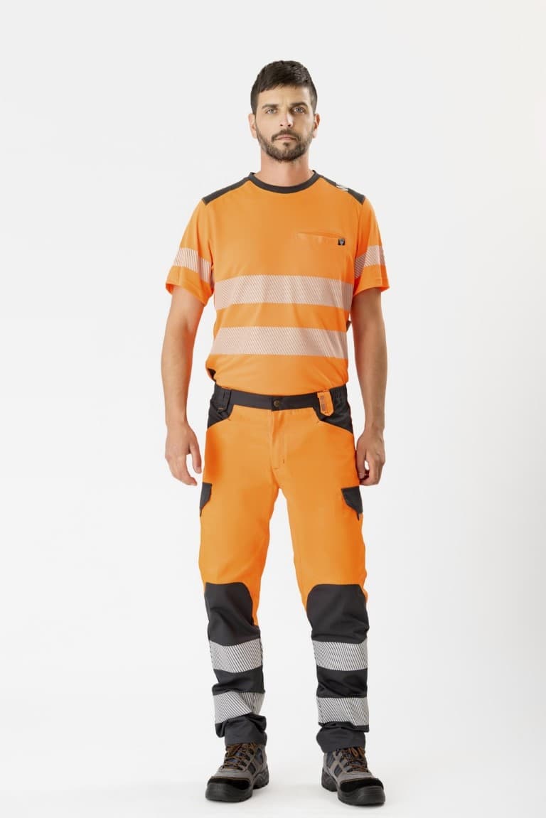 Pantalón Workteam C2715 Naranja AV / Gris Oscuro