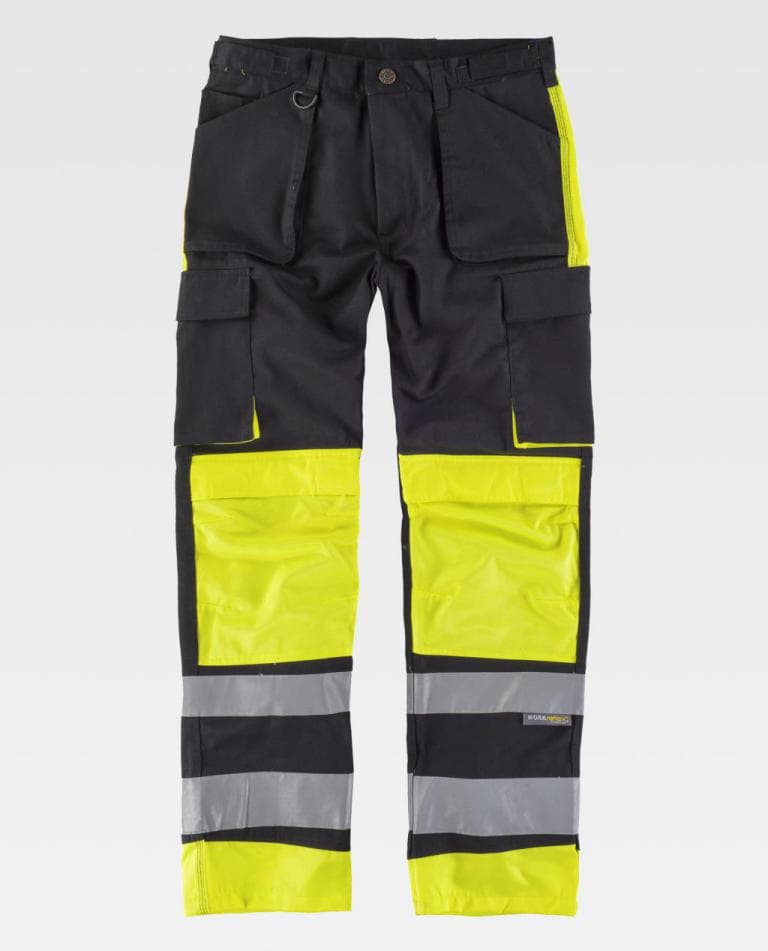 Pantalón Workteam C2914 Negro / Amarillo Flúor