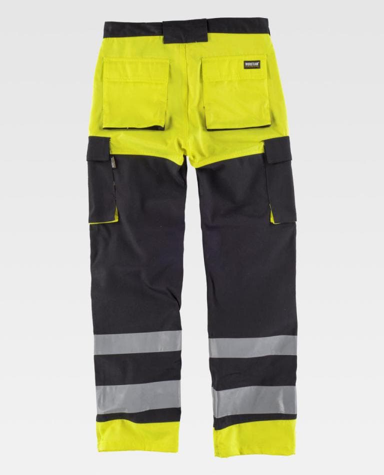 Pantalón Workteam C2914 Negro / Amarillo Flúor