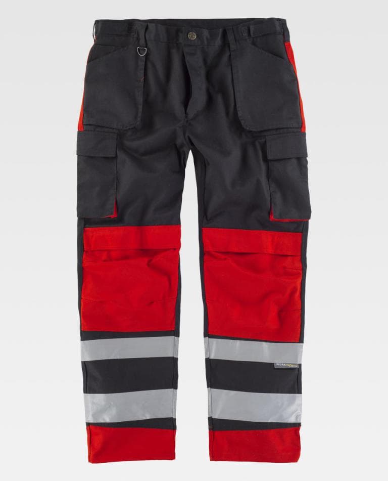 Pantalón Workteam C2914 Negro / Rojo