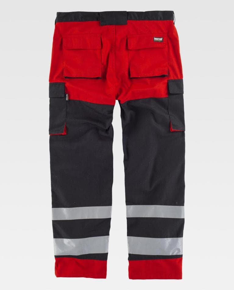 Pantalón Workteam C2914 Negro / Rojo