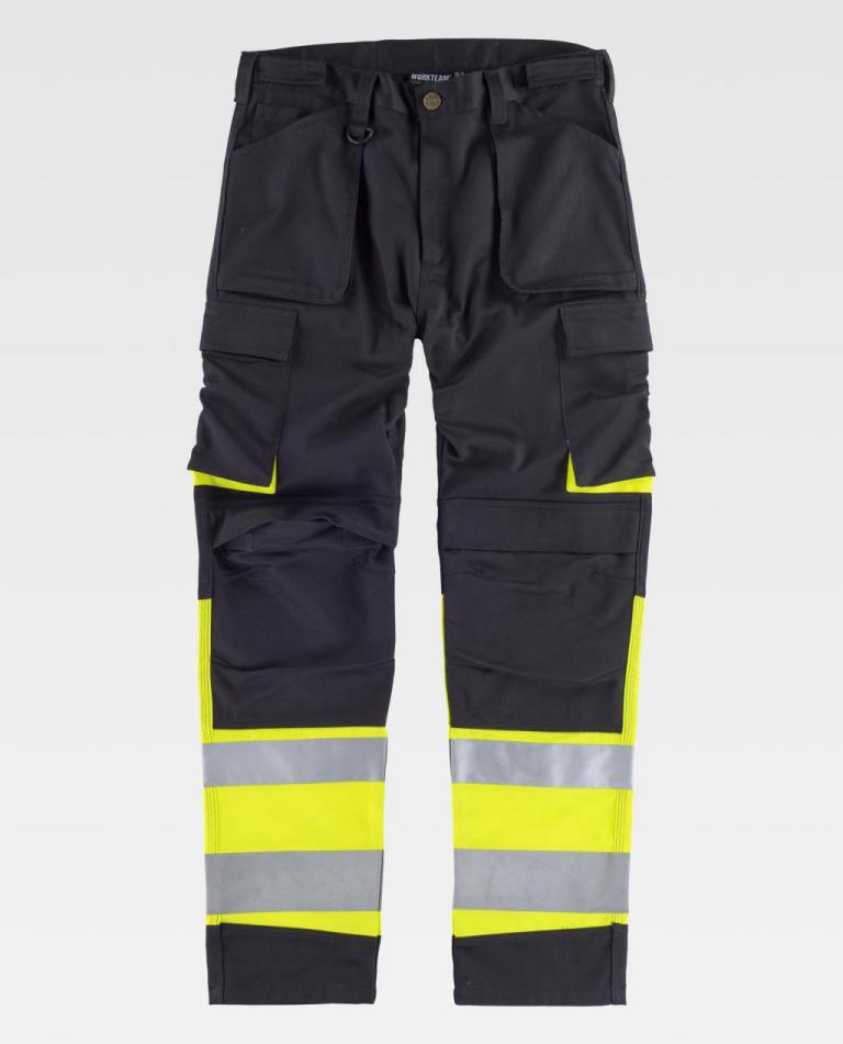 Pantalón Workteam C2918 Negro / Amarillo AV