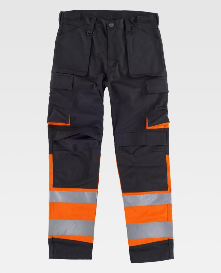 Pantalón Workteam C2918 Negro / Naranja AV