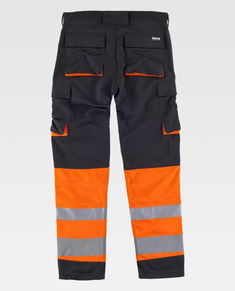 Pantalón Workteam C2918 Negro / Naranja AV
