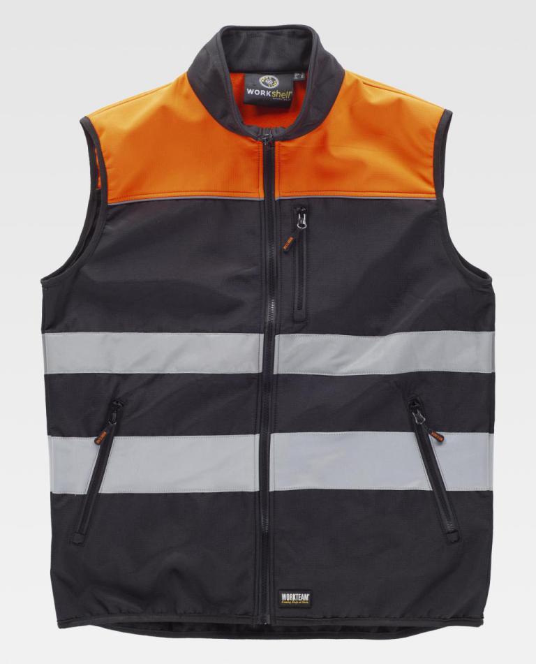 Chaleco Workteam C2921 Negro / Naranja Flúor