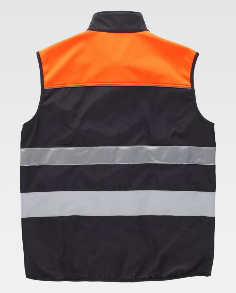 Chaleco Workteam C2921 Negro / Naranja Flúor