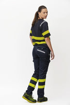 Pantalón Workteam C3223 Marino / Amarillo Flúor