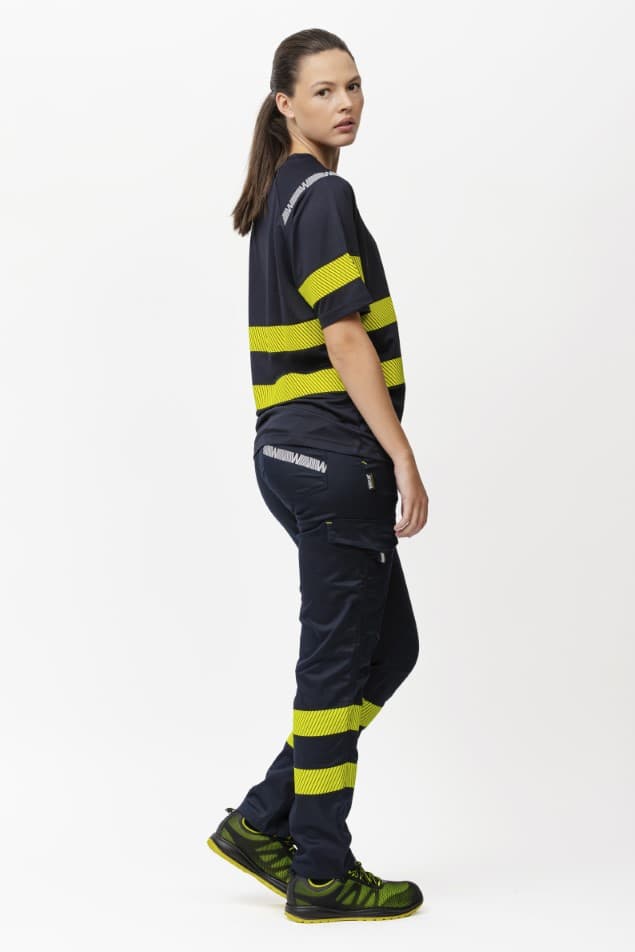 Pantalón Workteam C3223 Marino / Amarillo Flúor