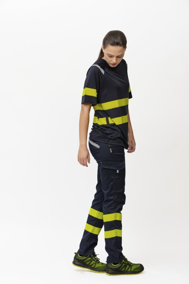 Pantalón Workteam C3223 Marino / Amarillo Flúor