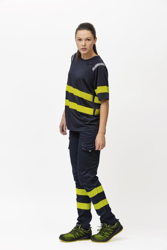 Pantalón Workteam C3223 Marino / Amarillo Flúor