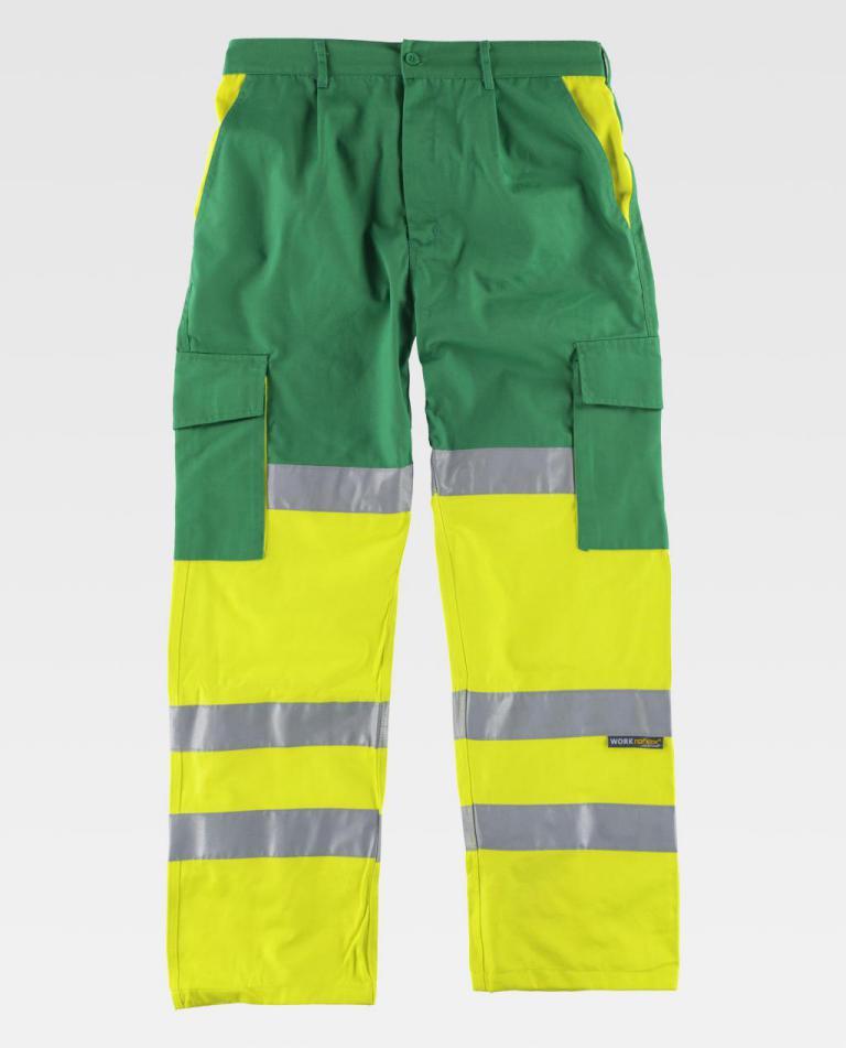 Pantalón Workteam C3314 Verde / Amarillo AV