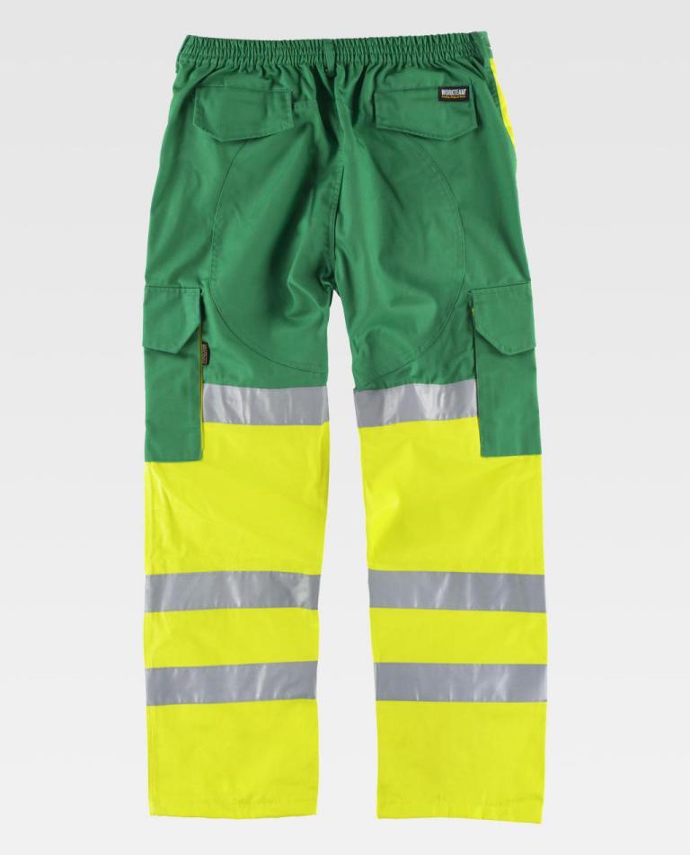 Pantalón Workteam C3314 Verde / Amarillo AV