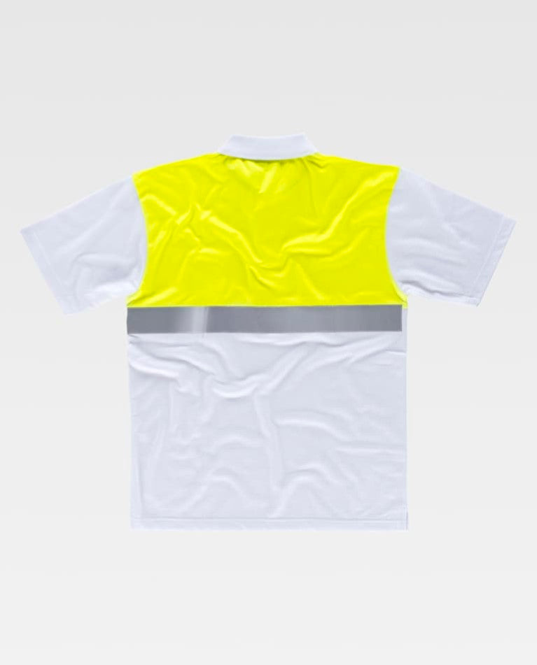 Polo Workteam C3441 Blanco / Amarillo Flúor