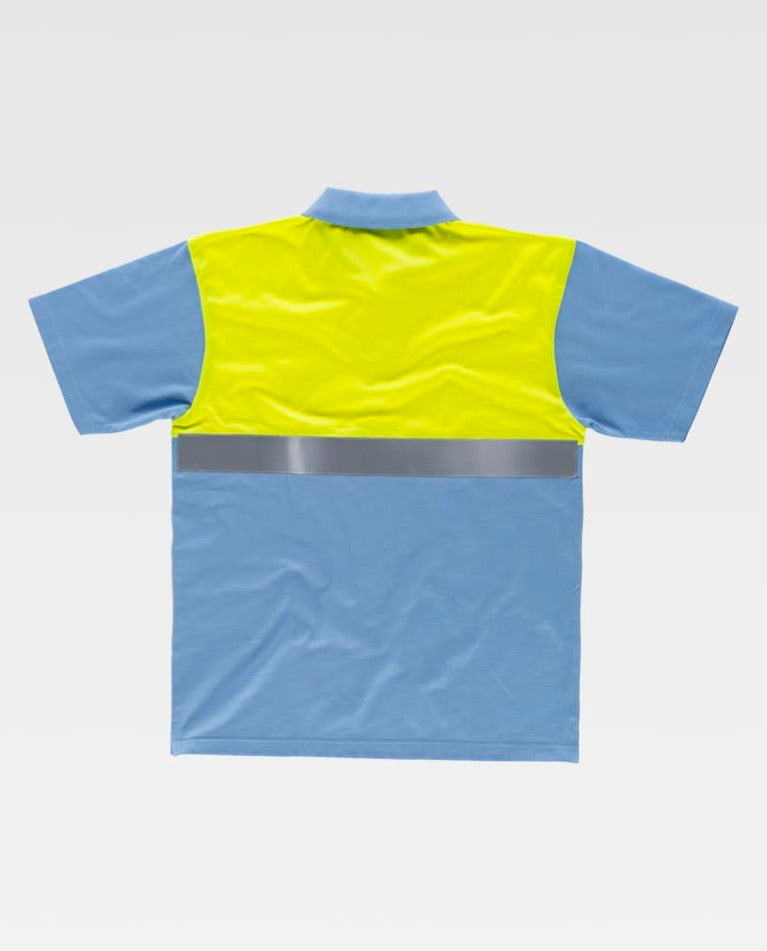 Polo Workteam C3441 Celeste / Amarillo Flúor