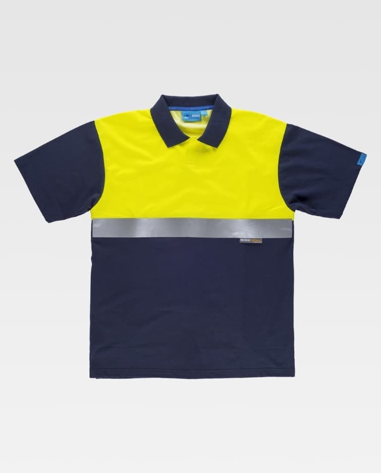Polo Workteam C3441 Marino / Amarillo Flúor
