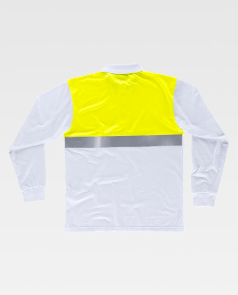Polo Workteam C3443 Blanco / Amarillo Flúor