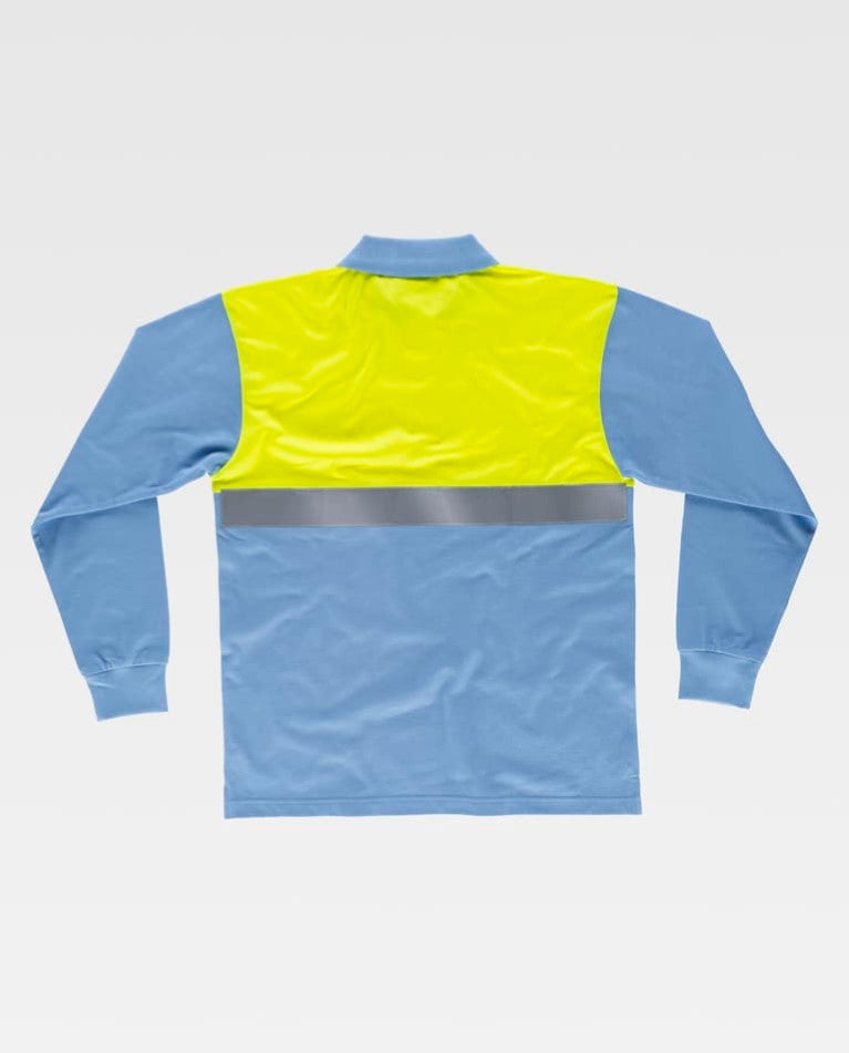 Polo Workteam C3443 Celeste / Amarillo Flúor
