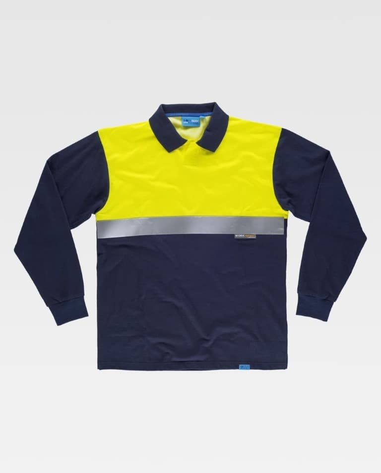 Polo Workteam C3443 Marino / Amarillo Flúor