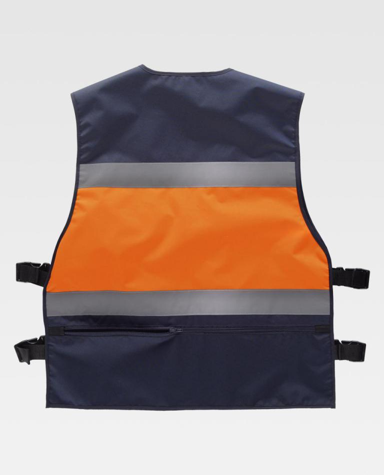 Chaleco Workteam C3602 Marino / Naranja Flúor
