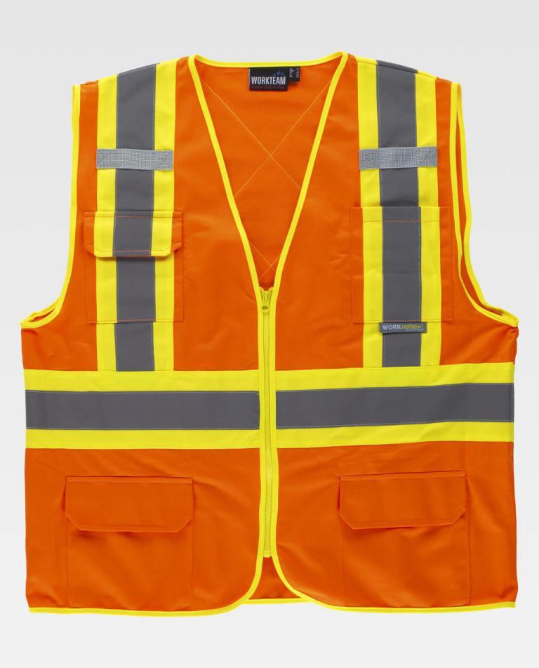 Chaleco Workteam C3621 Naranja AV / Amarillo AV