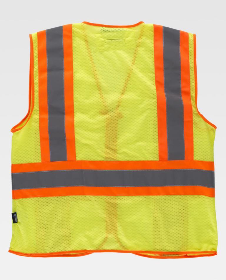 Chaleco Workteam C3623 Amarillo Flúor / Naranja Flúor