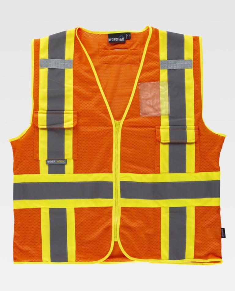 Chaleco Workteam C3623 Naranja AV / Amarillo AV