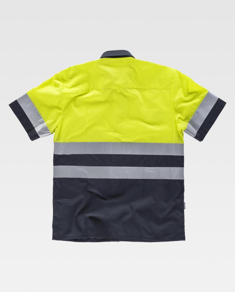 Camisa Workteam C3811 Marino / Amarillo Flúor