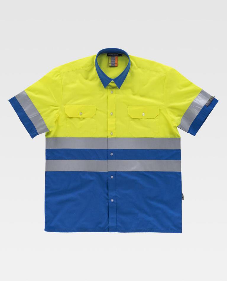 Camisa Workteam C3812 Azulina / Amarillo Flúor