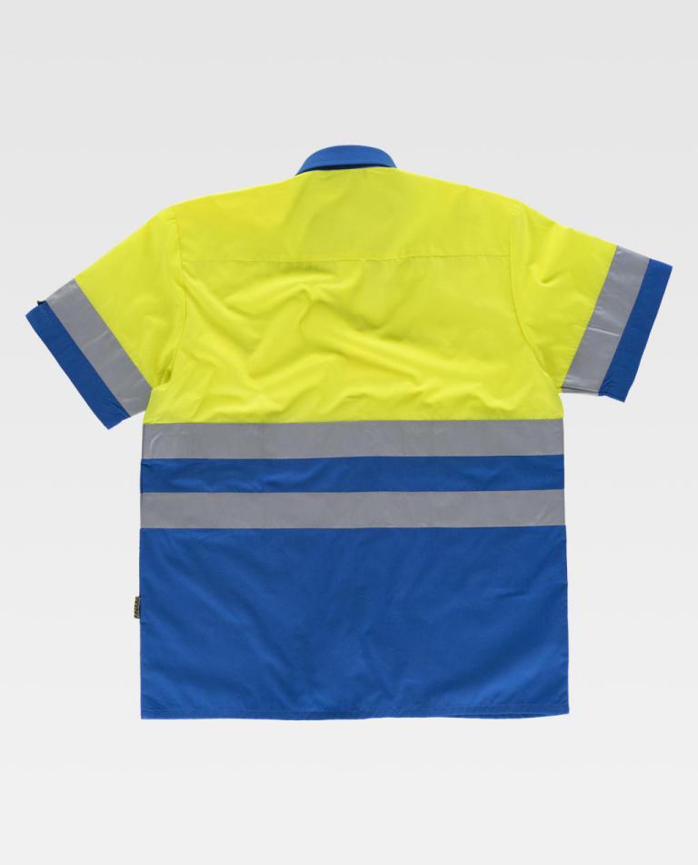 Camisa Workteam C3812 Azulina / Amarillo Flúor