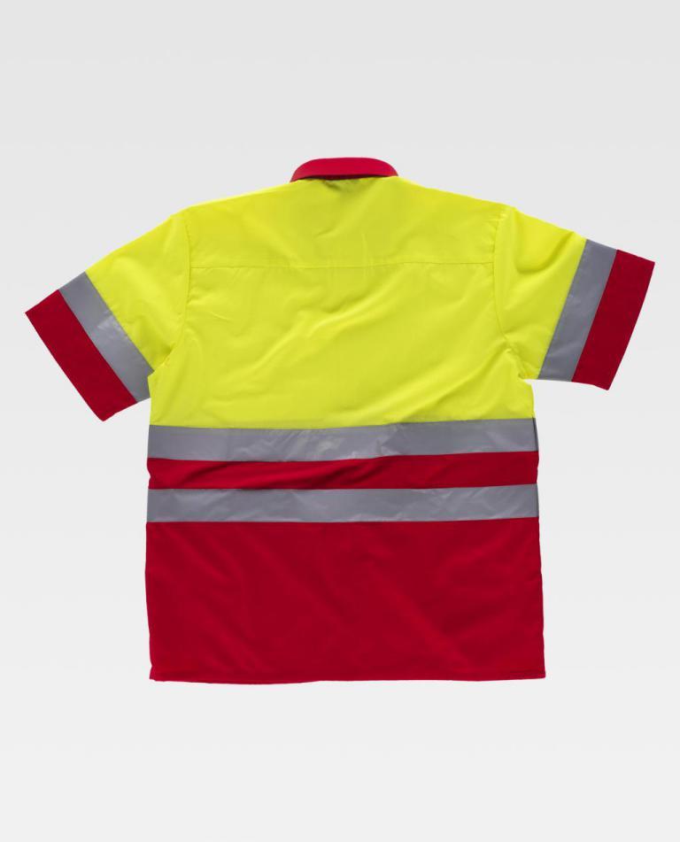 Camisa Workteam C3812 Rojo / Amarillo Flúor