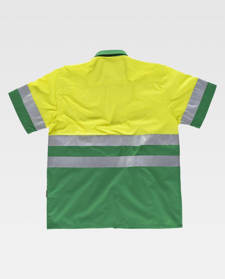 Camisa Workteam C3812 Verde / Amarillo Flúor