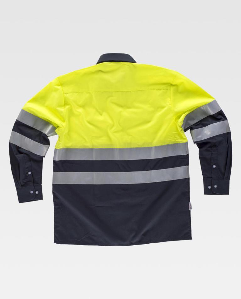 Camisa Workteam C3813 Marino / Amarillo Flúor