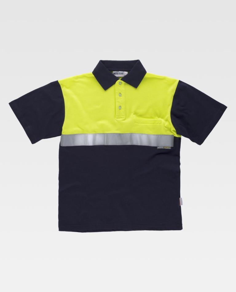 Polo Workteam C3841 Marino / Amarillo Flúor