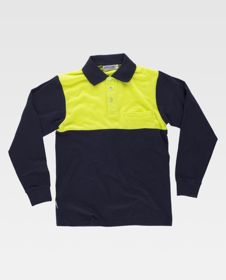 Polo Workteam C3842 Marino / Amarillo Flúor