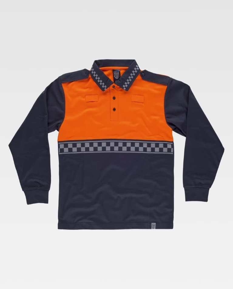 Polo Workteam C3856 Marino / Naranja Flúor