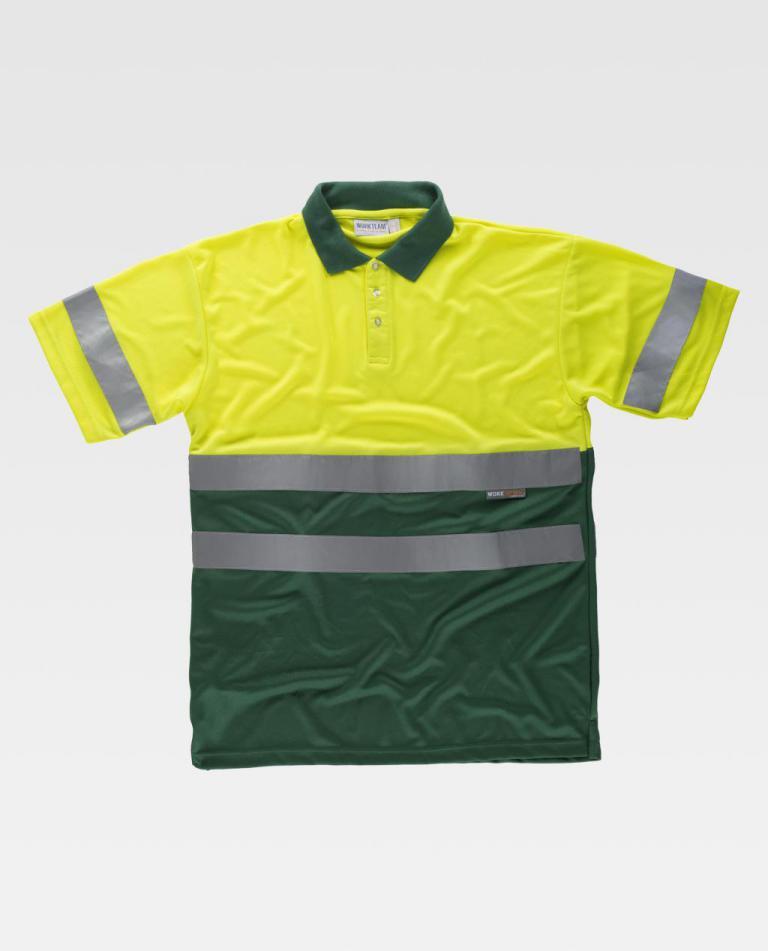 Polo Workteam C3860 Amarillo AV / Verde Oscuro