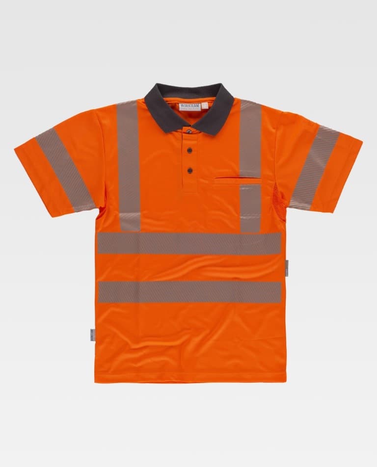 Polo Workteam C3882 Naranja AV / Gris Oscuro