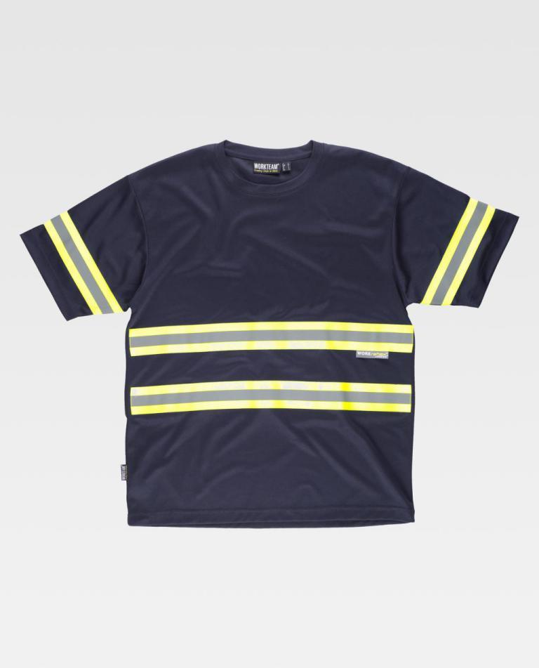 Camiseta Workteam C3936 Marino / Amarillo Flúor