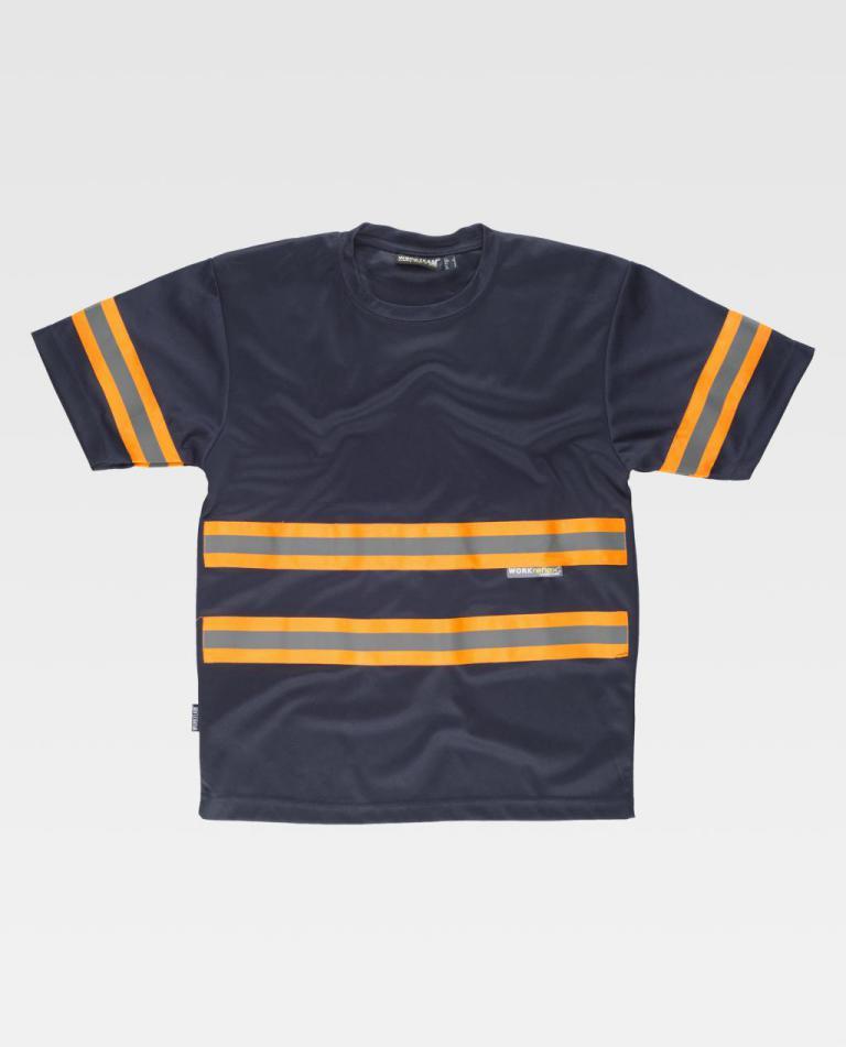 Camiseta Workteam C3936 Marino / Naranja Flúor