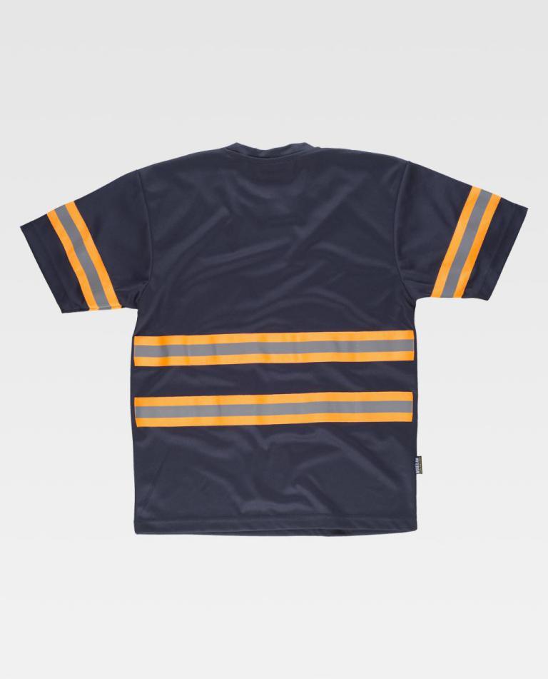 Camiseta Workteam C3936 Marino / Naranja Flúor